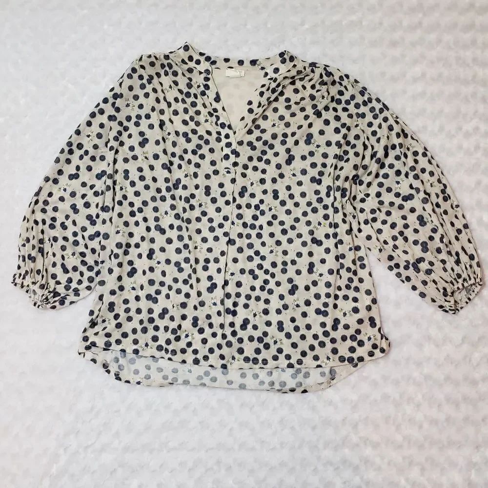 Anna Glover x H&M size large blue dot and gold/white moth patterned 3/4 elastic